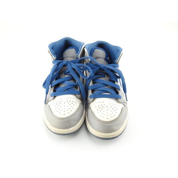 Air Jordan 1 Mid GS Cement Grey True Blue DQ8423-014 Youth US 2.5 - Picture 2 of 7